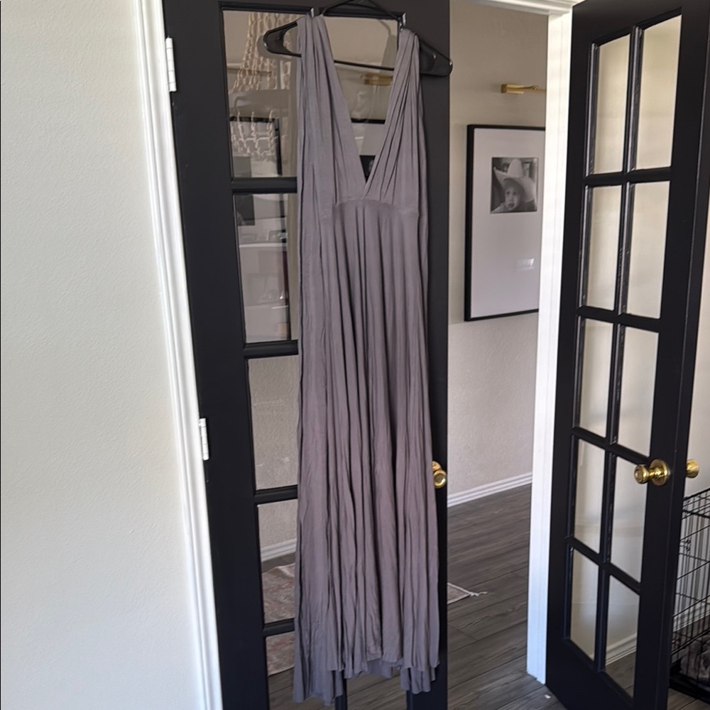 Elegant Gray Maxi Dress